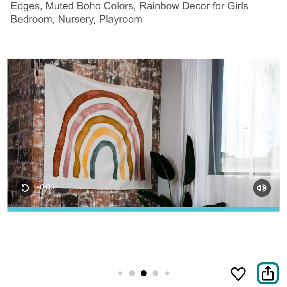 Colorful NWT Rainbow Wall Tapestry